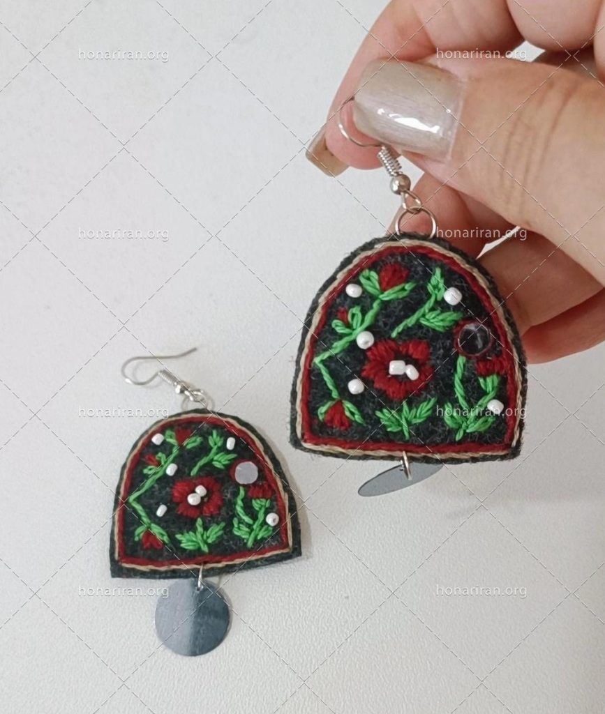 گوشواره گلدوزی و سوزندوزی