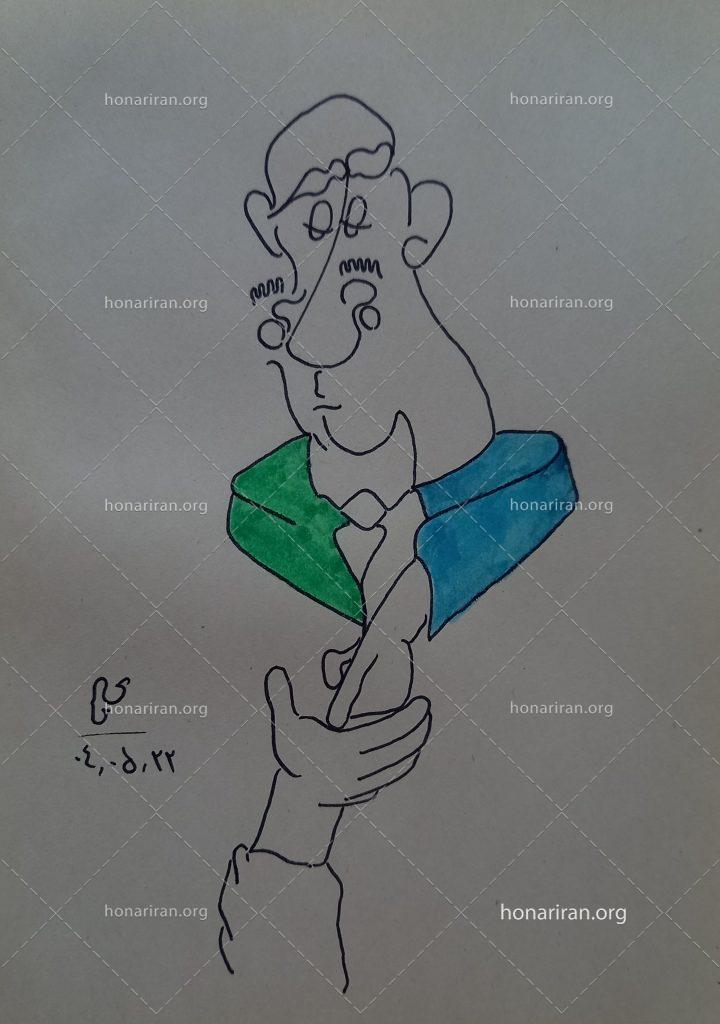 نقاشی کاریکاتور «نقطه نظر»