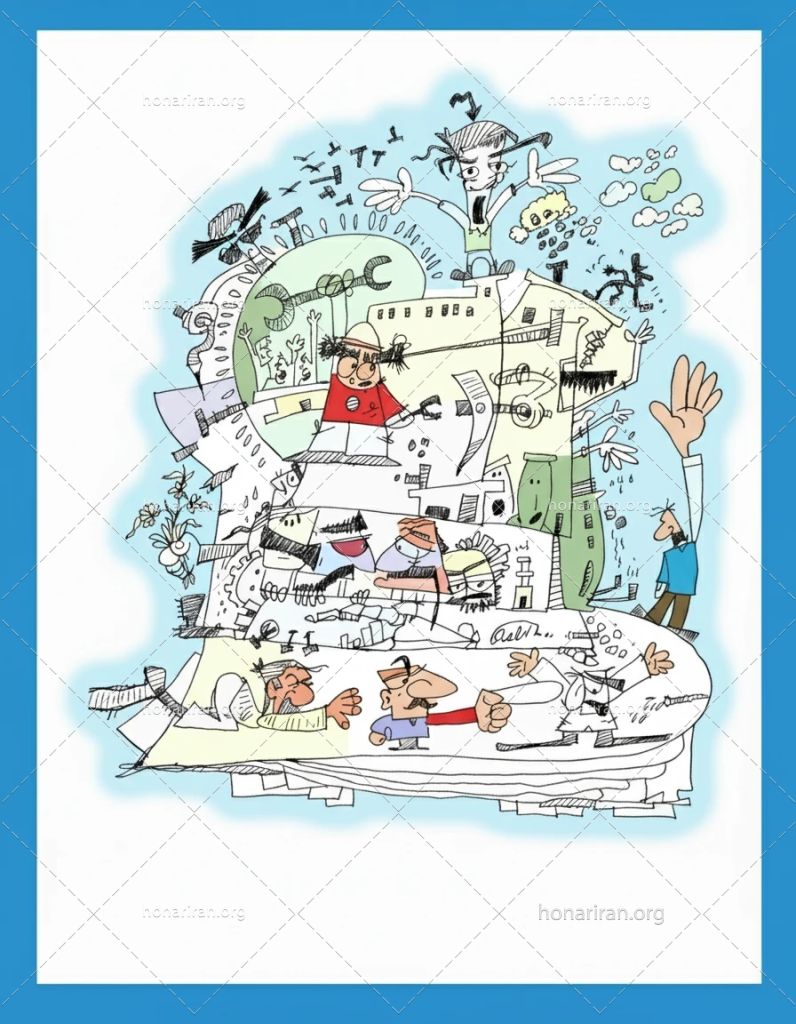 اثر نقاشی دیجیتال با عنوان شادمانه