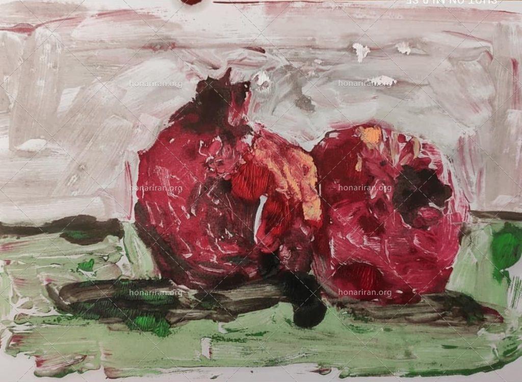 چاپ منوپرینت با رنگ افست و روغن (انار)