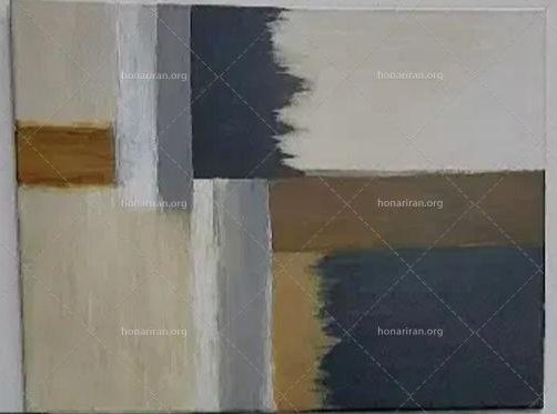 تابلو نقاشی اکریلیک آبستره مشکی کرم