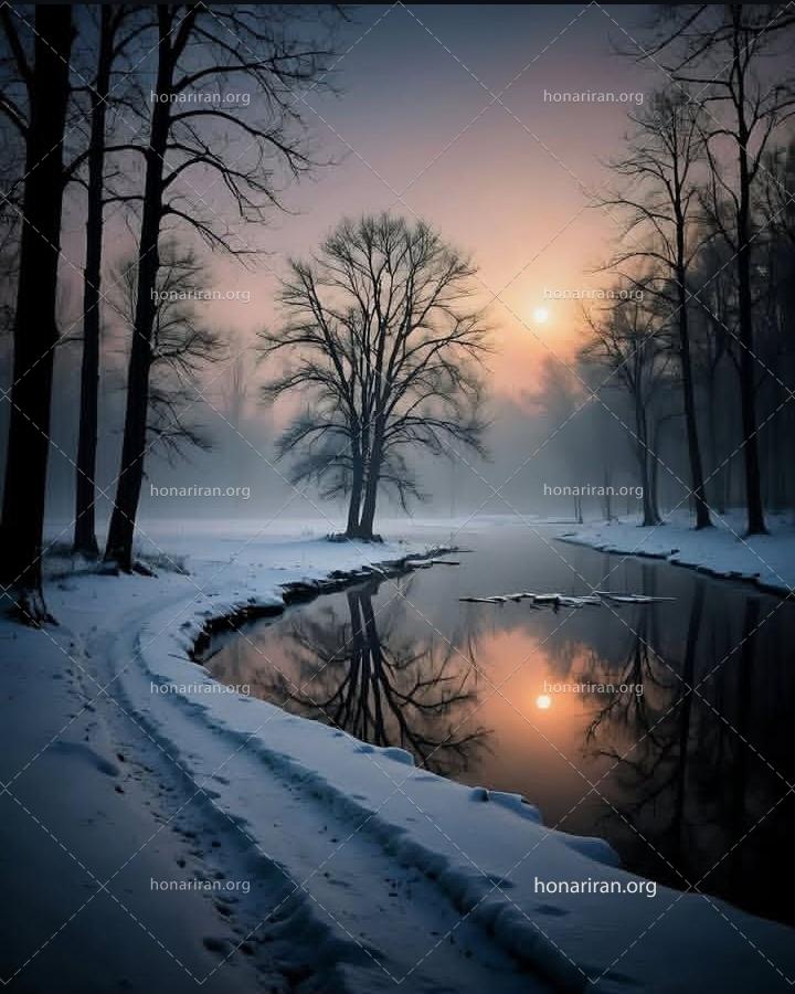 قطعه عکس جنگل برفی