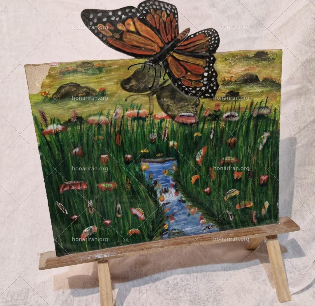 تابلو مجسمه سازی پروانه سه بعدی