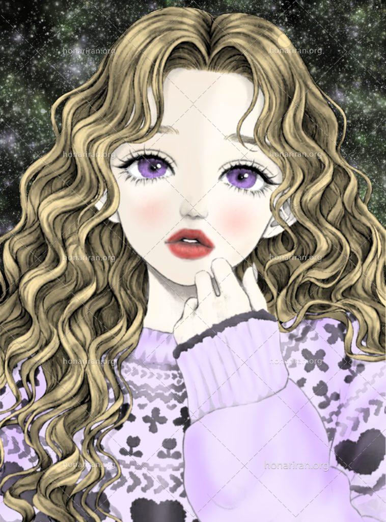 نقاشی دیجیتال فانتزی دختر