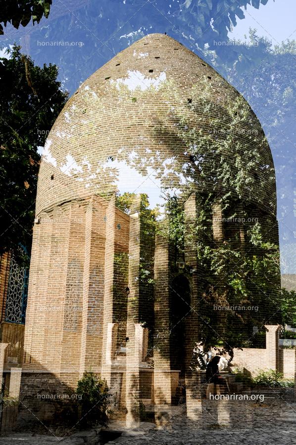 قطعه عکس برج امام زاده حسین کردان / تکنیک مولتی اکسپوژر