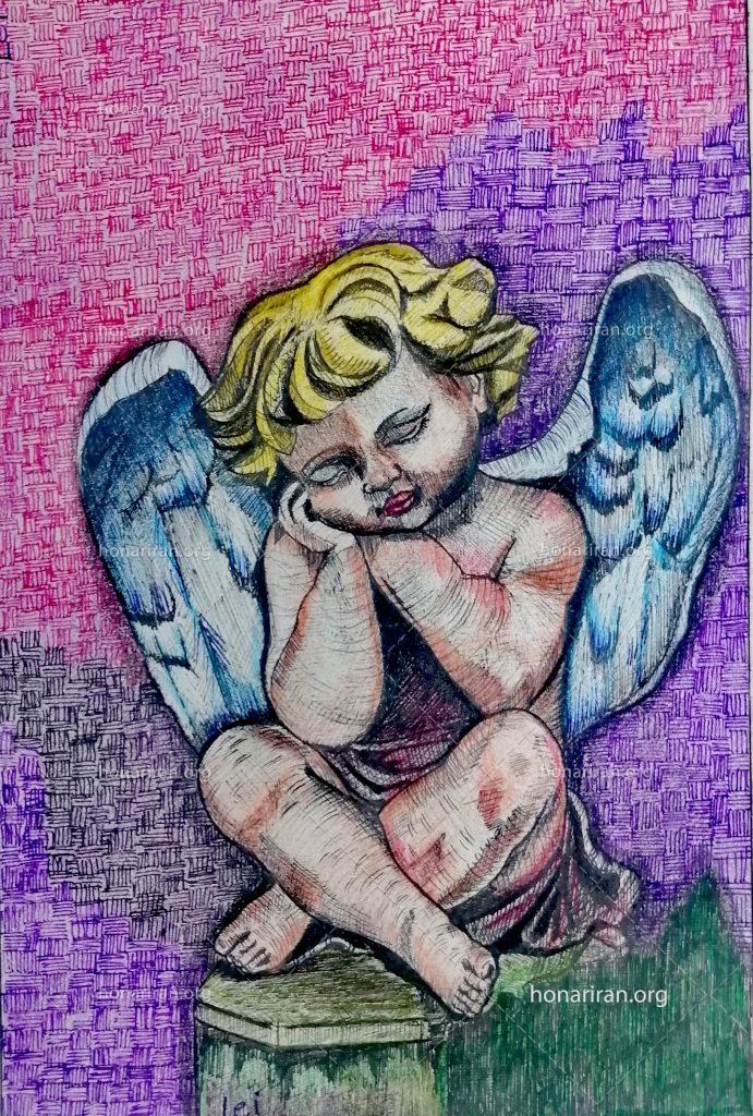 تابلو نقاشی با راپید فرشته