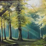 تابلو رنگ روغن جنگل مردابی