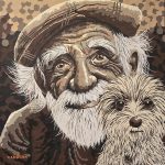 نقاشی اجرا شده روی چوب «نگاه و آرامش»