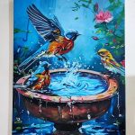 تابلو رنگ روغن پرندگان