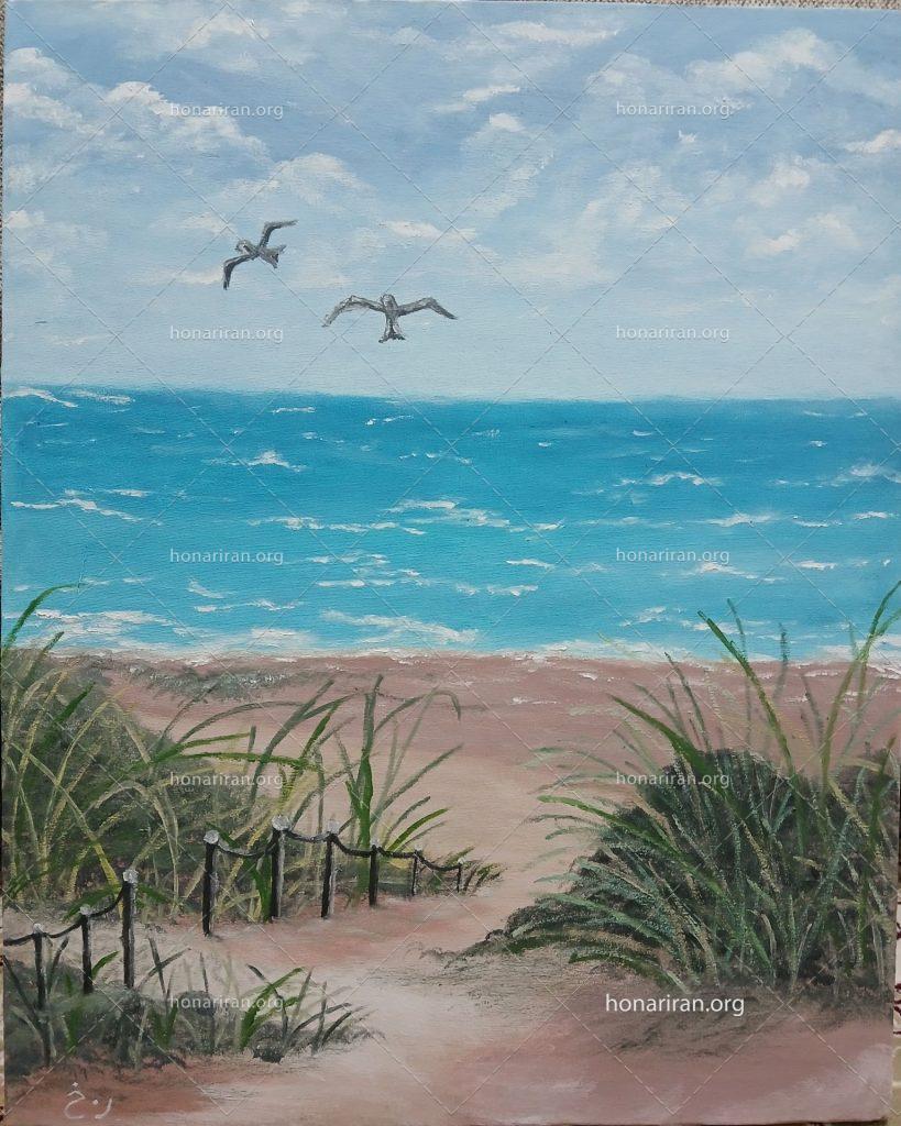 تابلو رنگ و روغن دریا