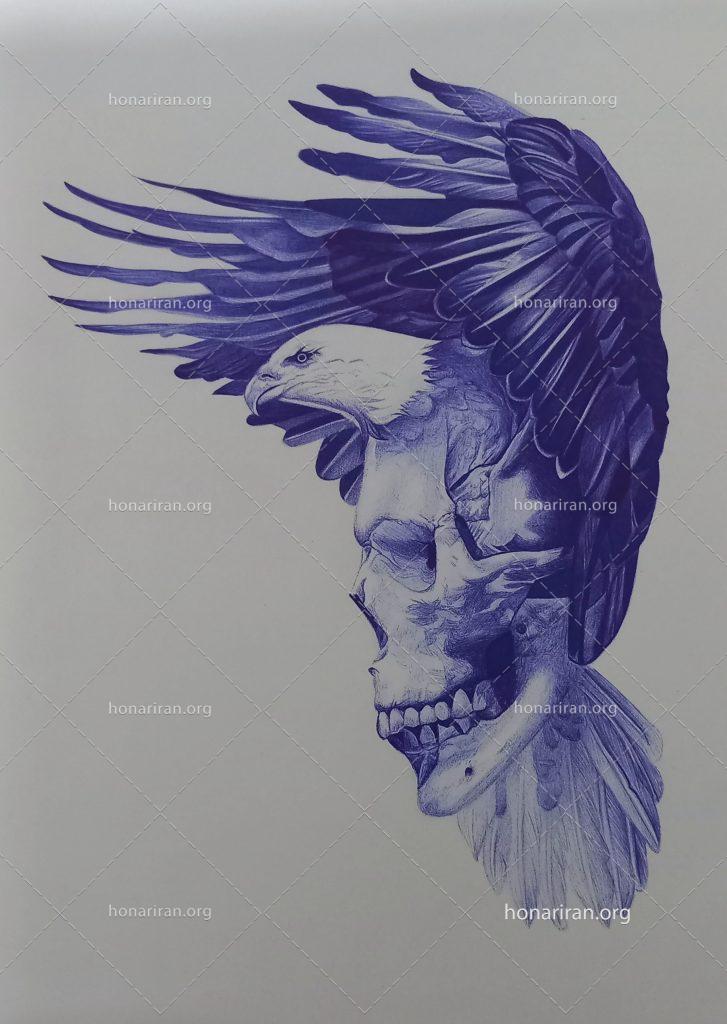 تابلو نقاشی باخودکار بنام از مرگِ روح خسته تااوج