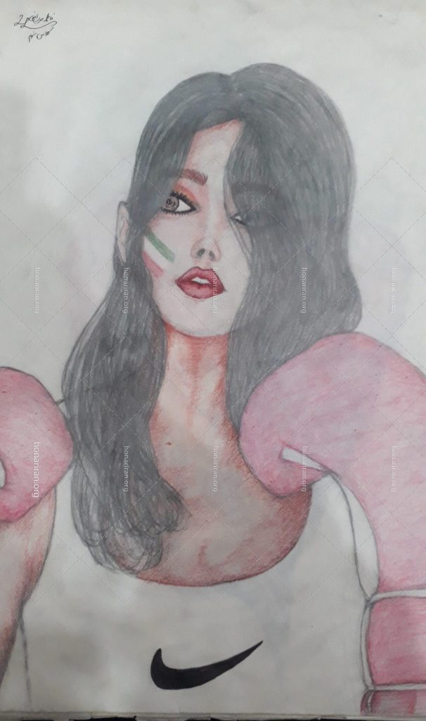 نقاشی مداد رنگی ایستاده به نام ایران