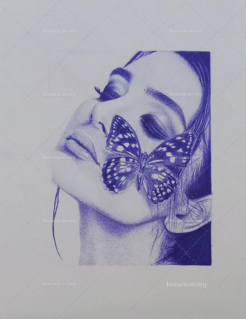 نقاشی باخودکار بنام فصل پرواز