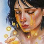 نقاشی مدادرنگی چهره