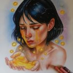 نقاشی مدادرنگی چهره