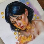 نقاشی مدادرنگی چهره