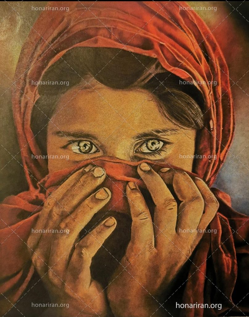 تابلو نقاشی مدادرنگی شربت‌گل