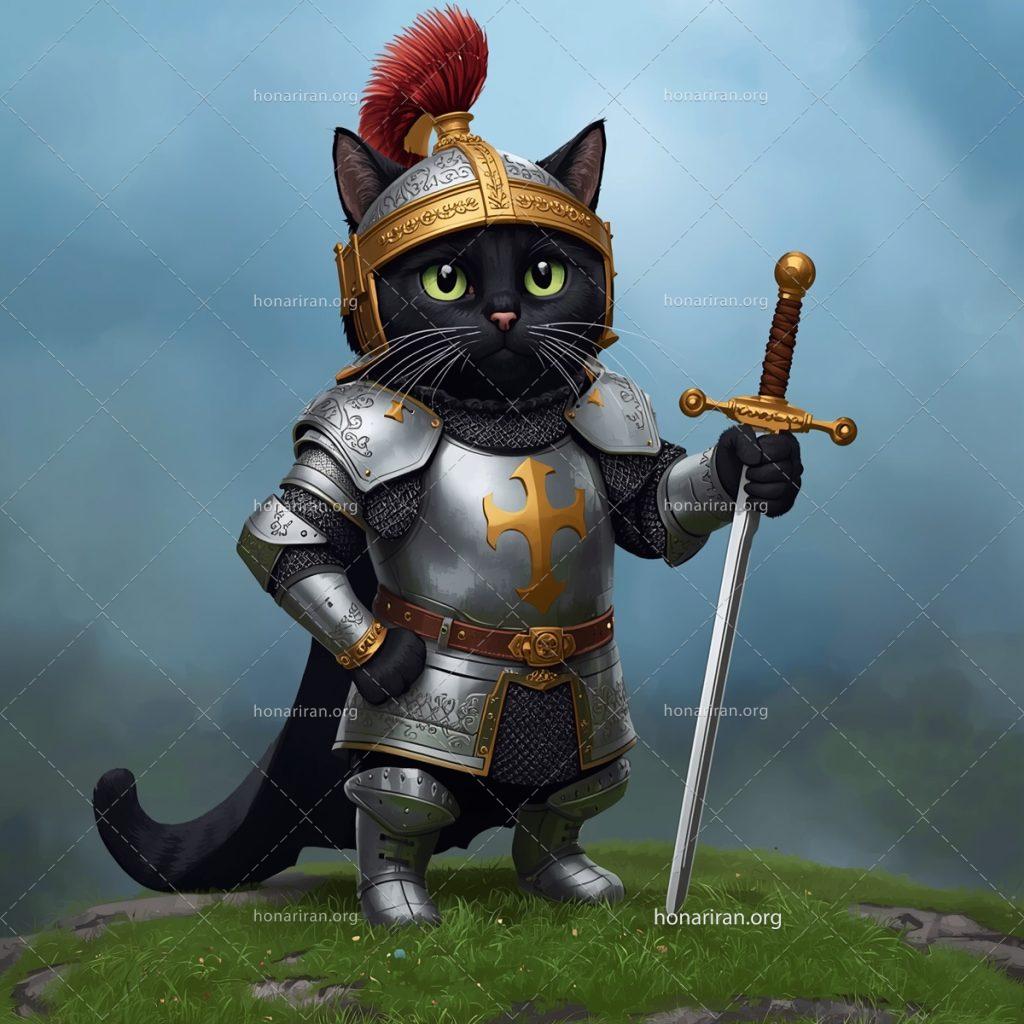 قطعه عکس هوش مصنوعی، شوالیه گربه سیاه