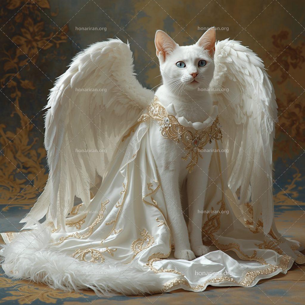 قطعه عکس هوش مصنوعی Angel Cat