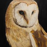 تابلو نقاشی پاستل گچی جغد انبار