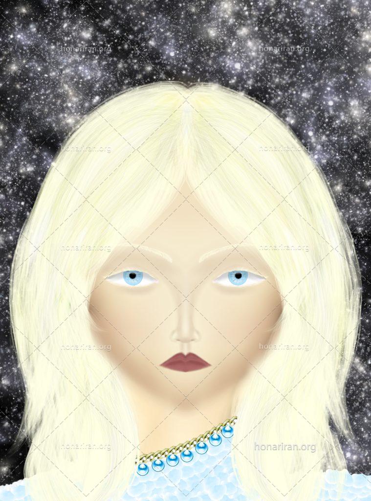 نقاشی دیجیتال دختر زال