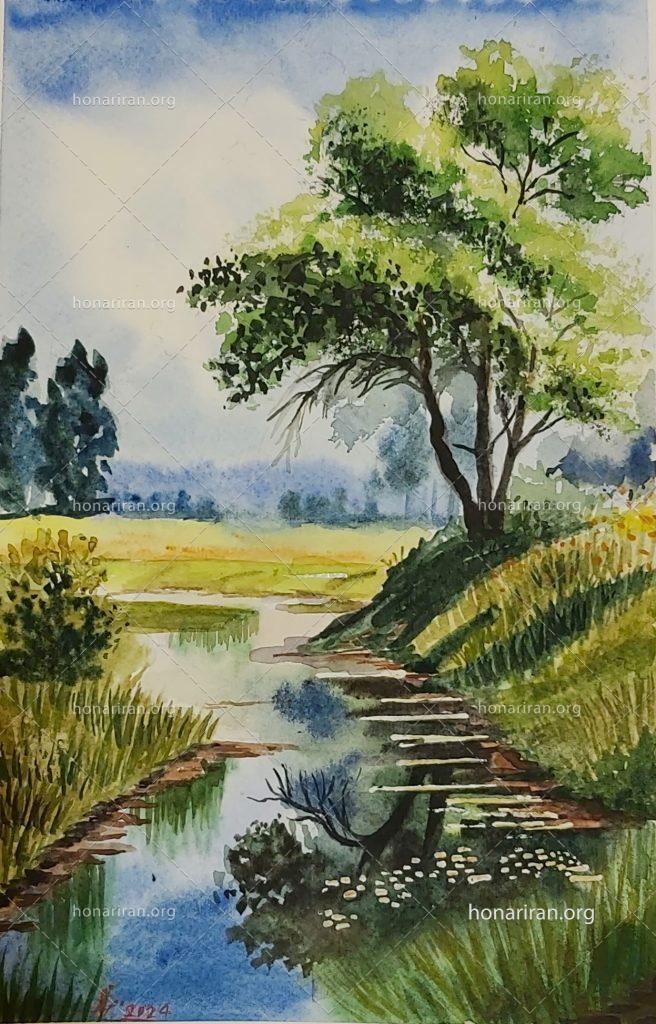 تابلو نقاشی آبرنگ در تغییر