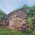 تابلو نقاشی رنگ روغن زندگی روستایی