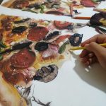 تابلو مدادرنگی پیتزا