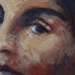 تابلو رنگ و روغن در آغوش برگها