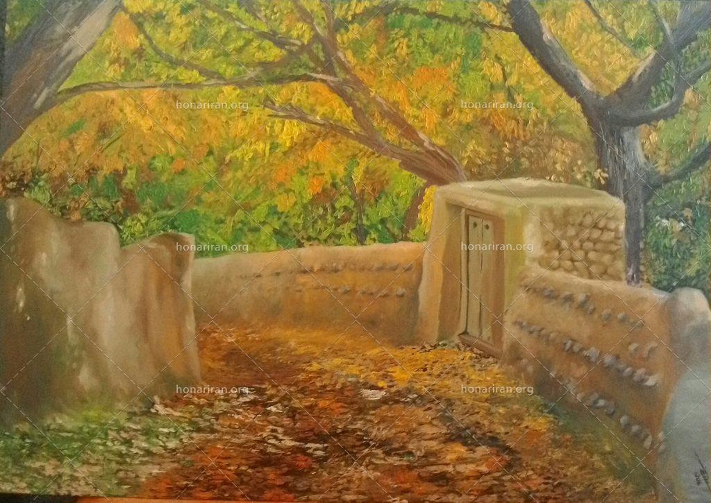 نقاشی رنگ روغن کوچه باغ