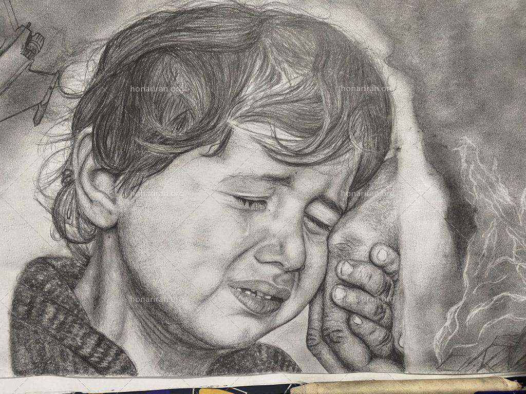 نقاشی سیاه قلم طراحی بامداد