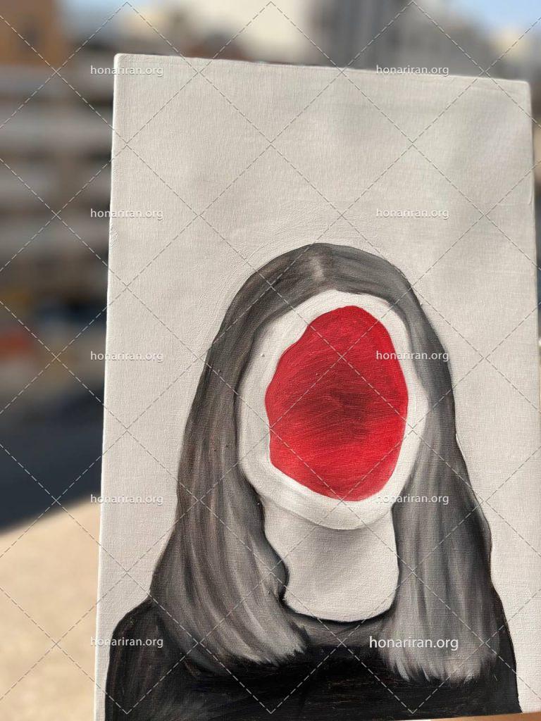 تابلوی رنگ روغن  faceless girl