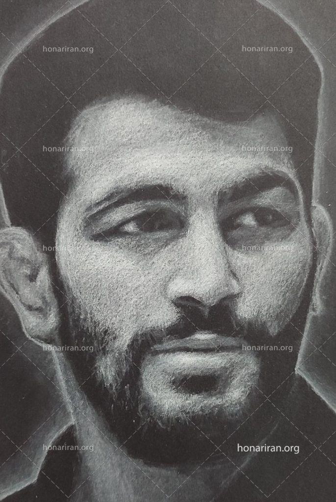 نقاشی چهره حسن یزدانی