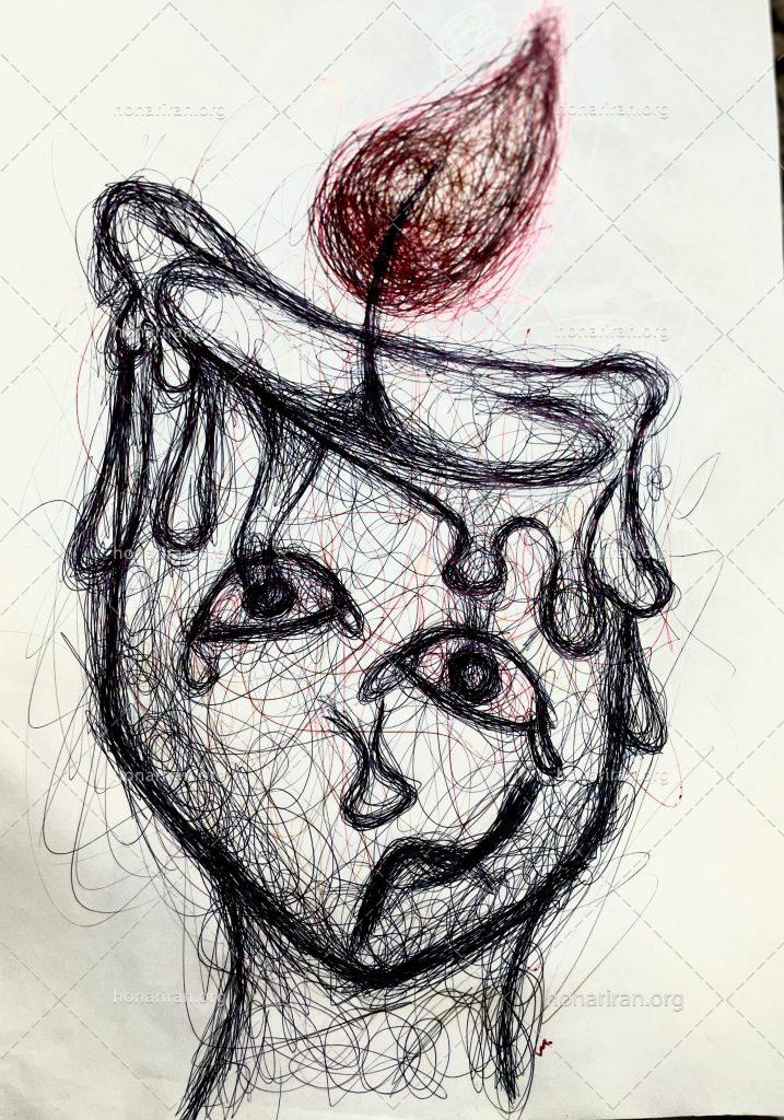 نقاشی شمع باور مرده