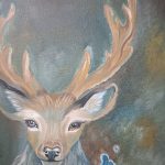 نقاشی Deer beyond the whale