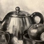 تابلو نقاشی رنگ روغن سیاهی و سفیدی