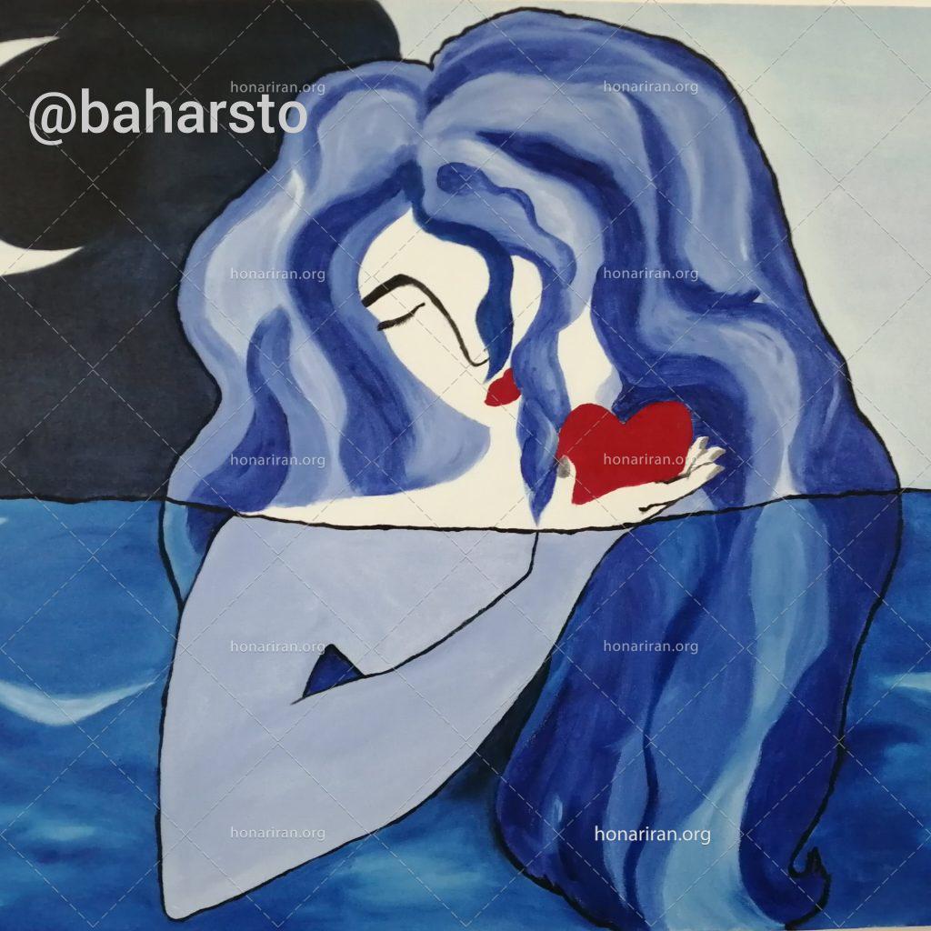 تابلو رنگ روغن اشک پنهان پری دریایی