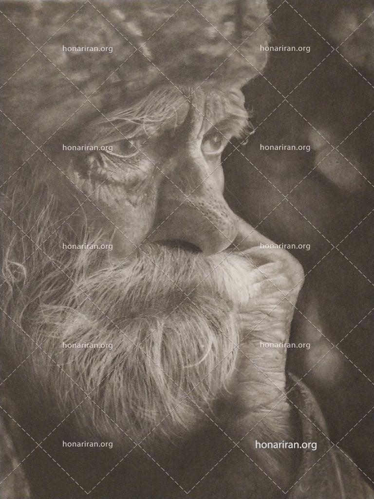 تابلو نقاشی سیاه قلم در سکوت کریسمس