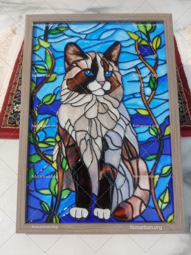 تابلو ویترای طرح گربه