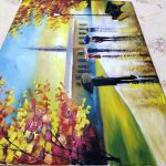 تابلو نقاشی شهر پاییزی