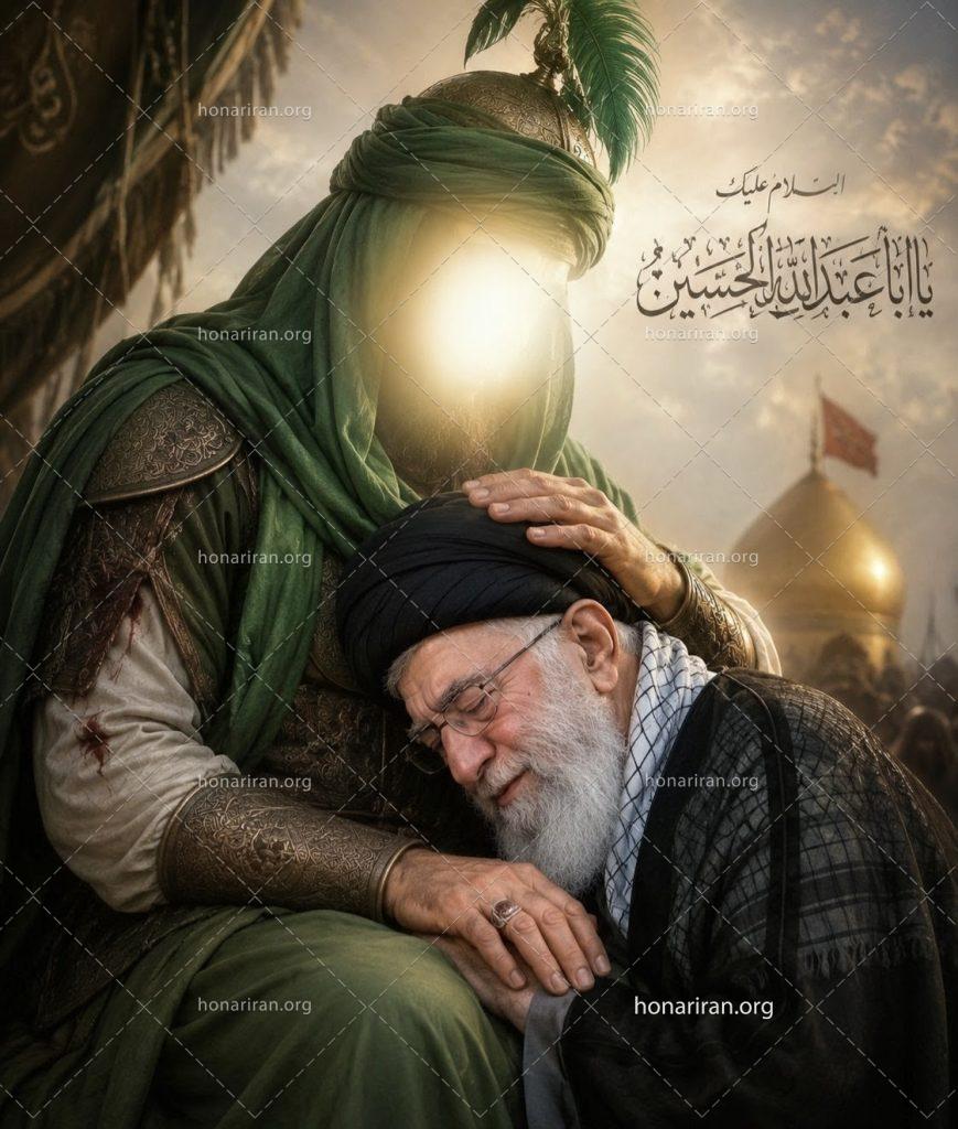 فایل png رهبر در دامان حسین علیه السلام
