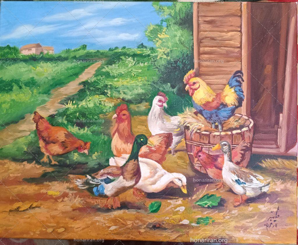 تابلو رنگ روغن طبیعت