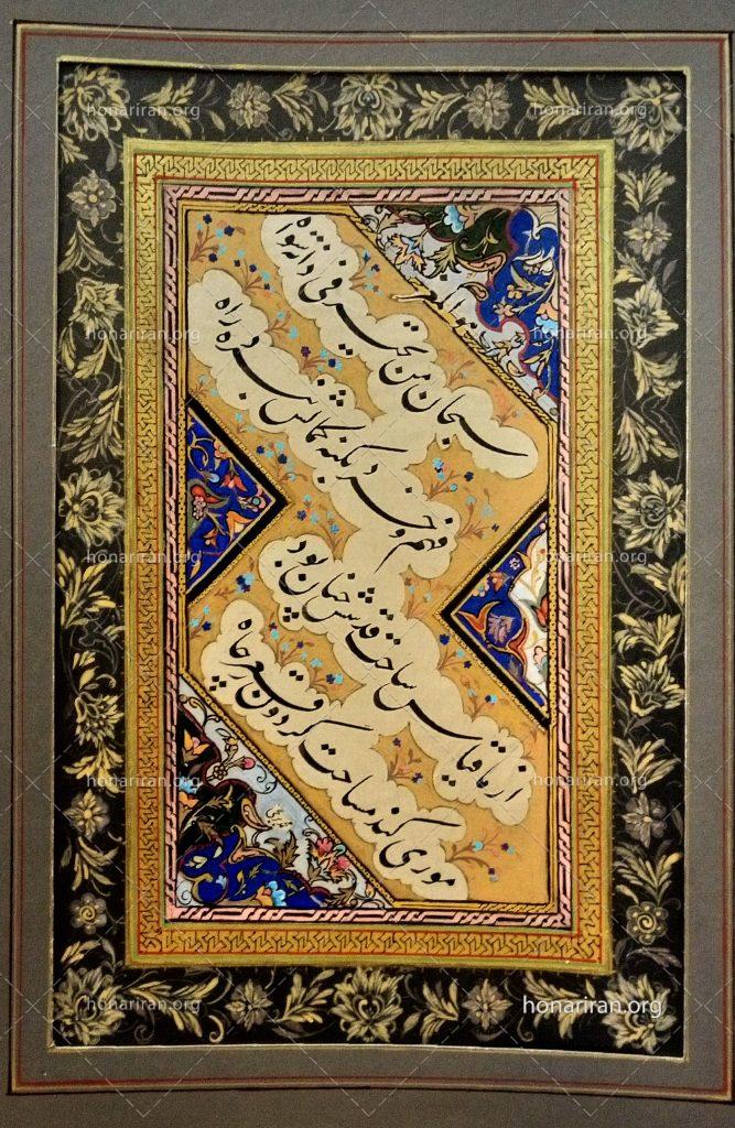 اثر خوشنویسی چلیپا سبحان من تحیر