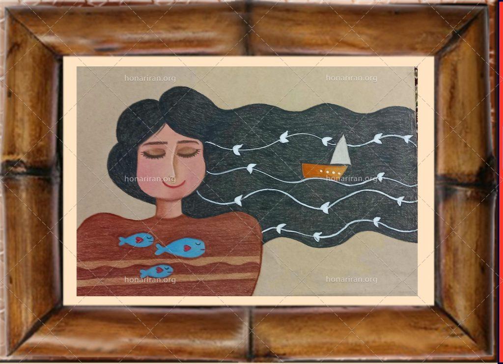 نقاشی پرتره با مدادرنگی