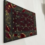 تابلو طرح فرش کار شده با تکسچر پودر مخمل و رنگ اکریلیک