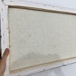 تابلو طرح فرش کار شده با تکسچر پودر مخمل و رنگ اکریلیک