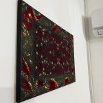 تابلو طرح فرش کار شده با تکسچر پودر مخمل و رنگ اکریلیک