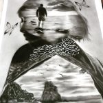 نقاشی سیاه قلم تابلوی خیال