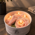 شمع گل های دستساز